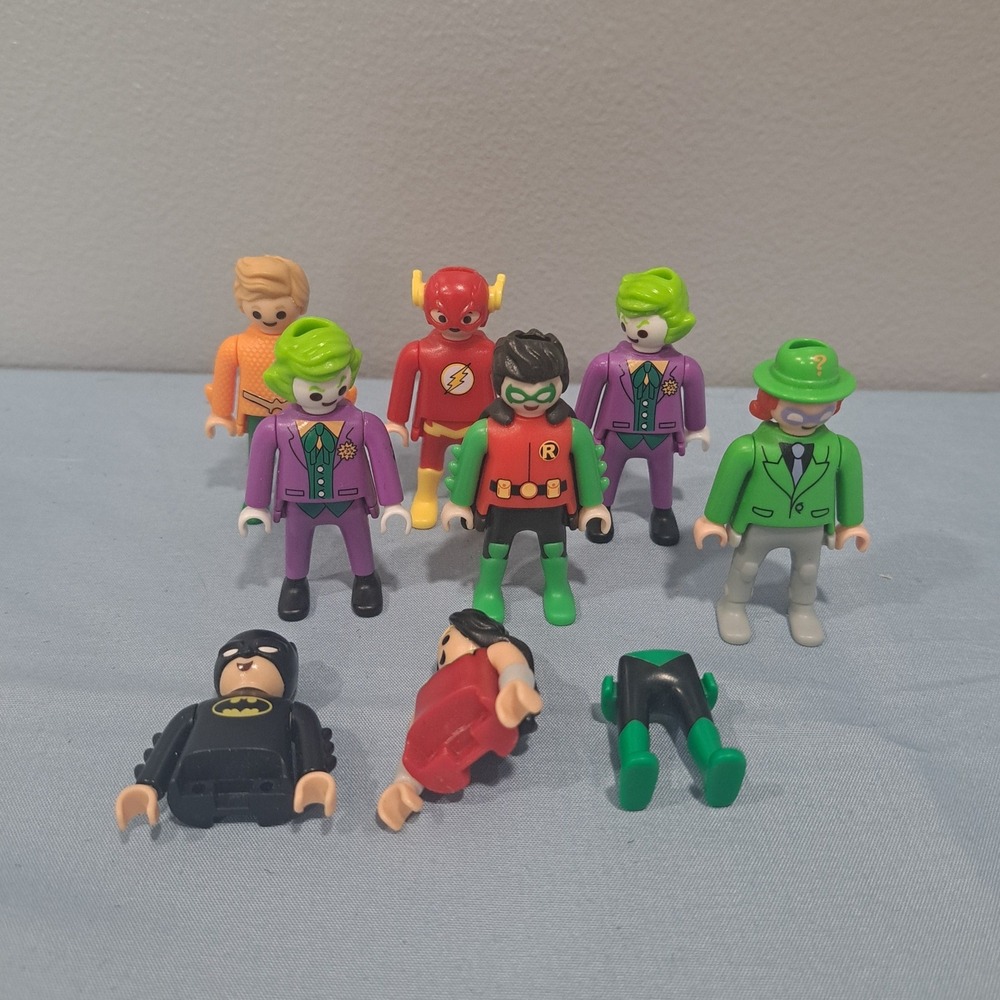 Playmobil Kinder DC Super Friends Lot Robin Joker‎ Flash Riddler Parts Figures
